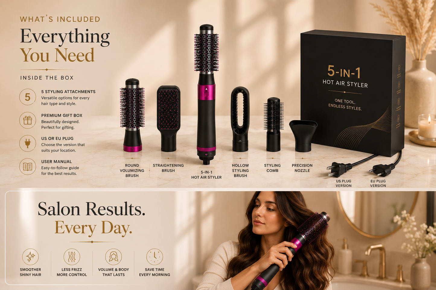 AuraStyle™ 5-in-1 Hot Air Brush