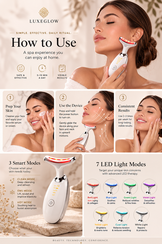 AuraGlow LED Facial Massager detail