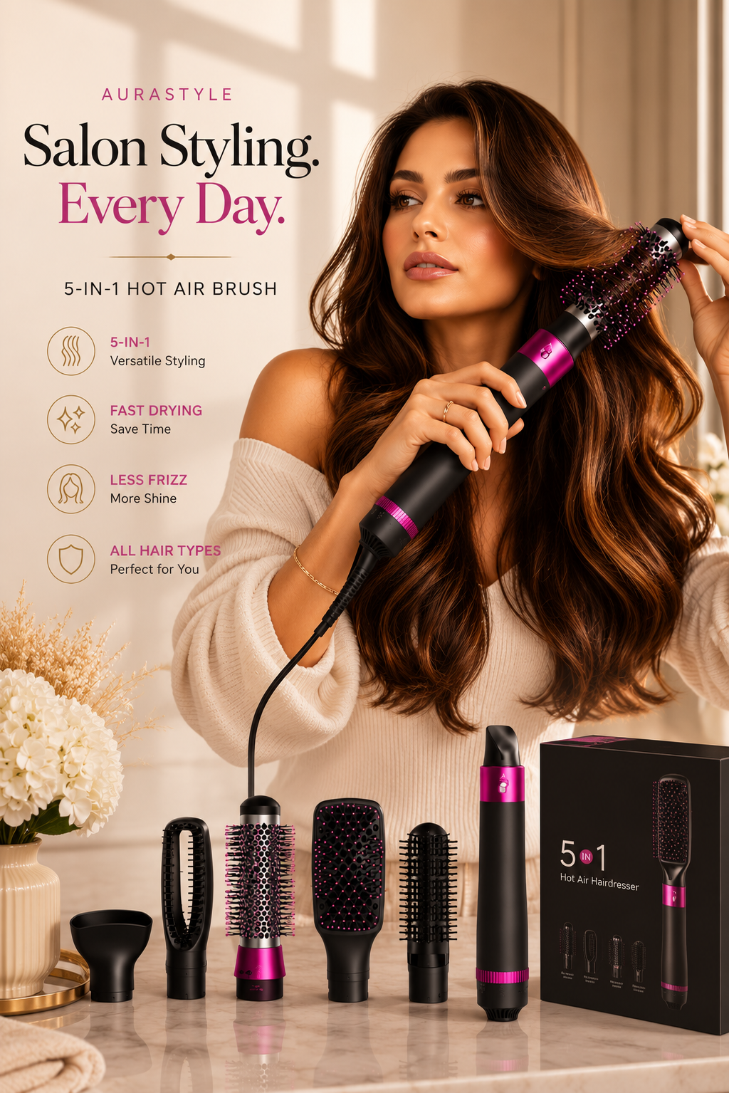 AuraStyle™ 5-in-1 Hot Air Brush