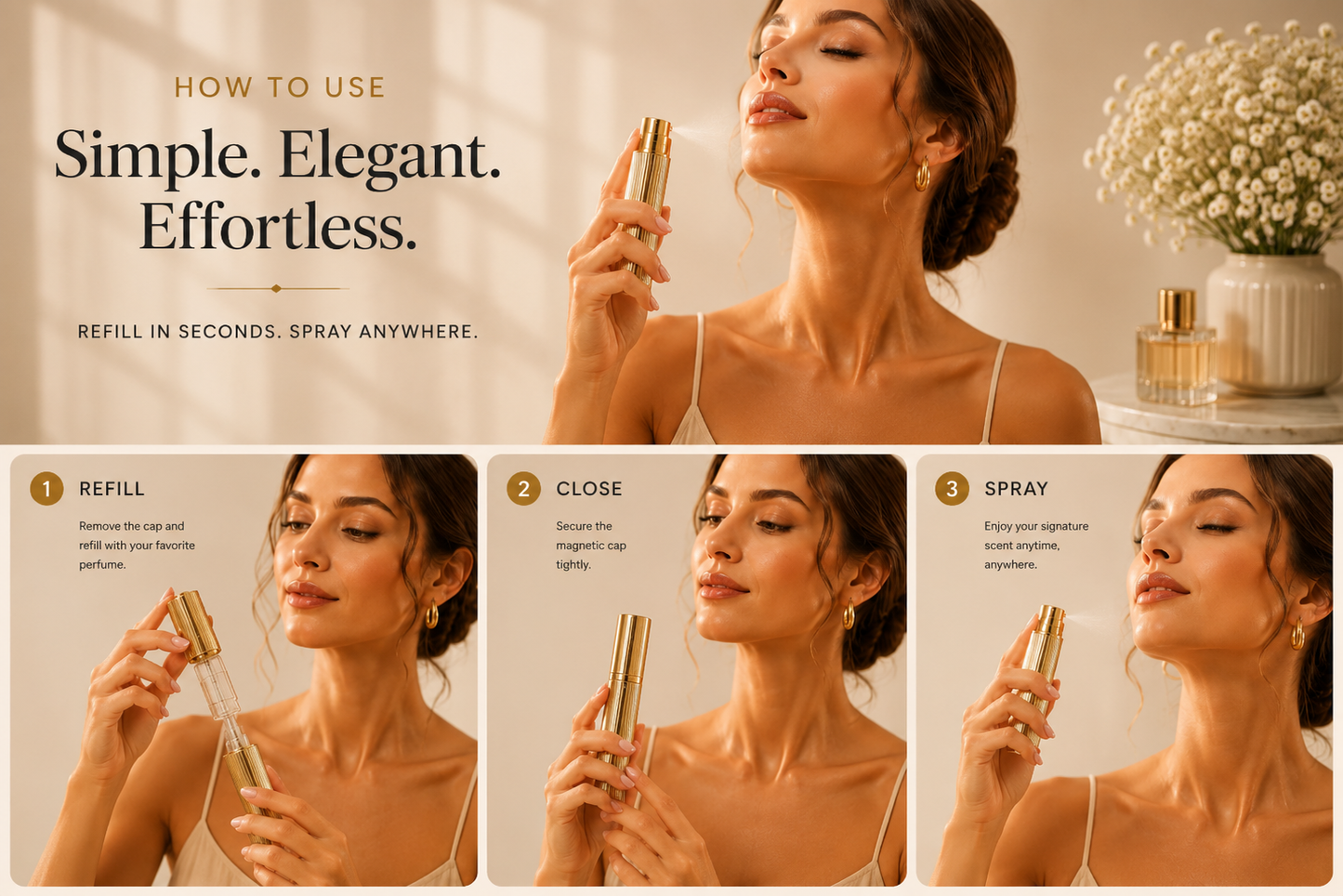 ScentLuxe™ - Refillable Perfume Atomizer